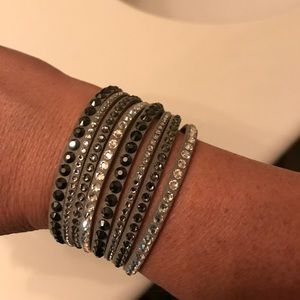 Swavorski wrap  silver bracelet.